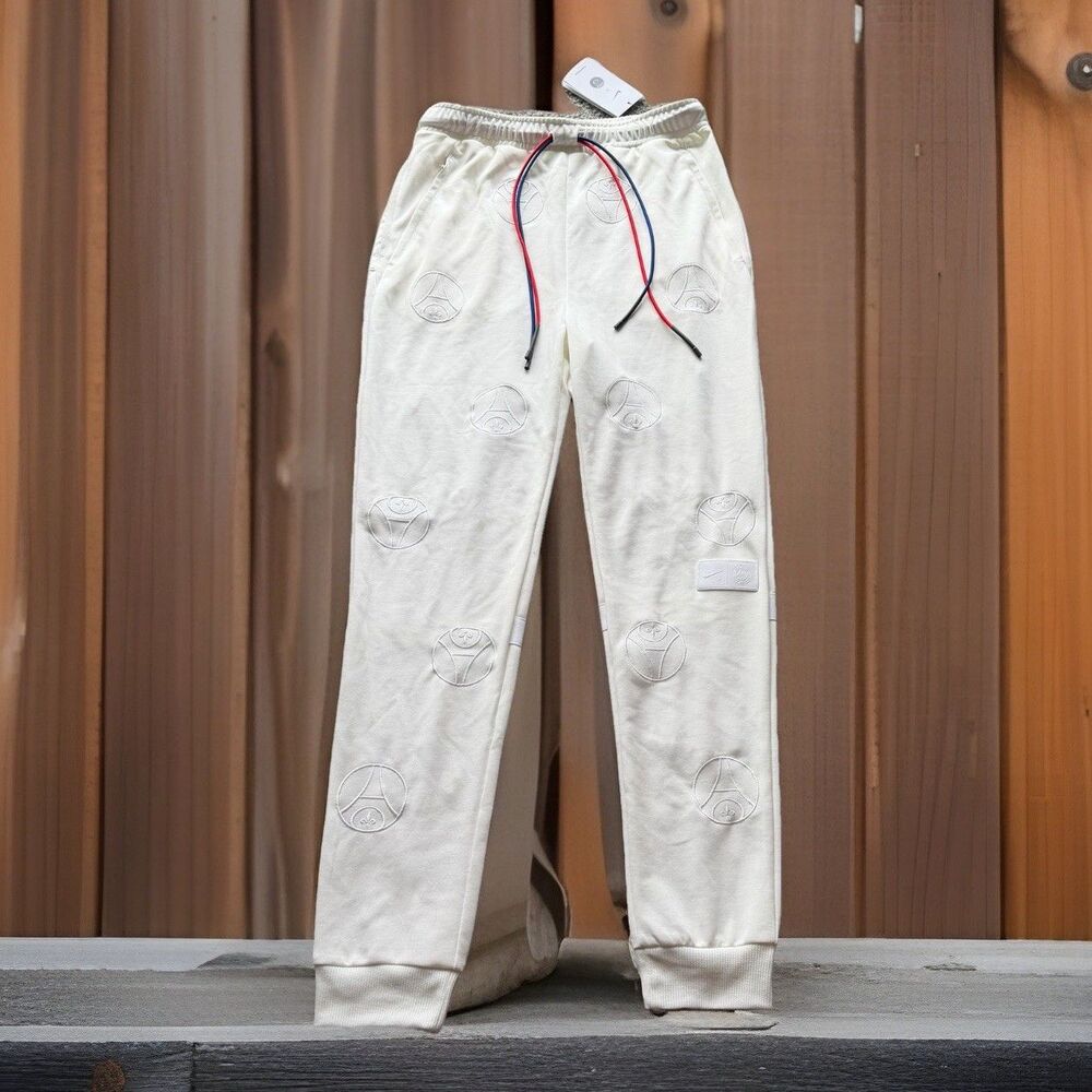 Nike PSG Paris Saint-Germain Soccer Travel Pants White DX5691-133 Men Sz S NWT